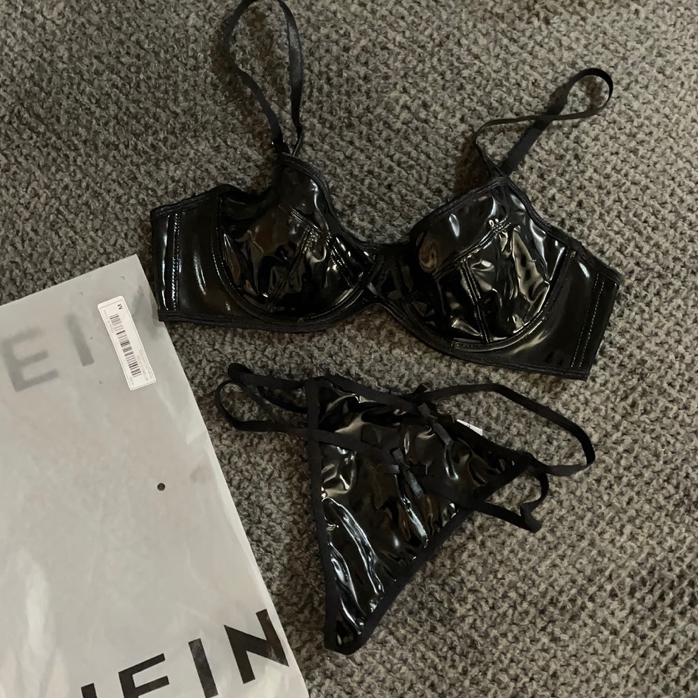 Brand new latex bra and panty